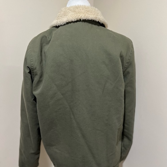 Army green faux fur jacket - Picture 4 of 6